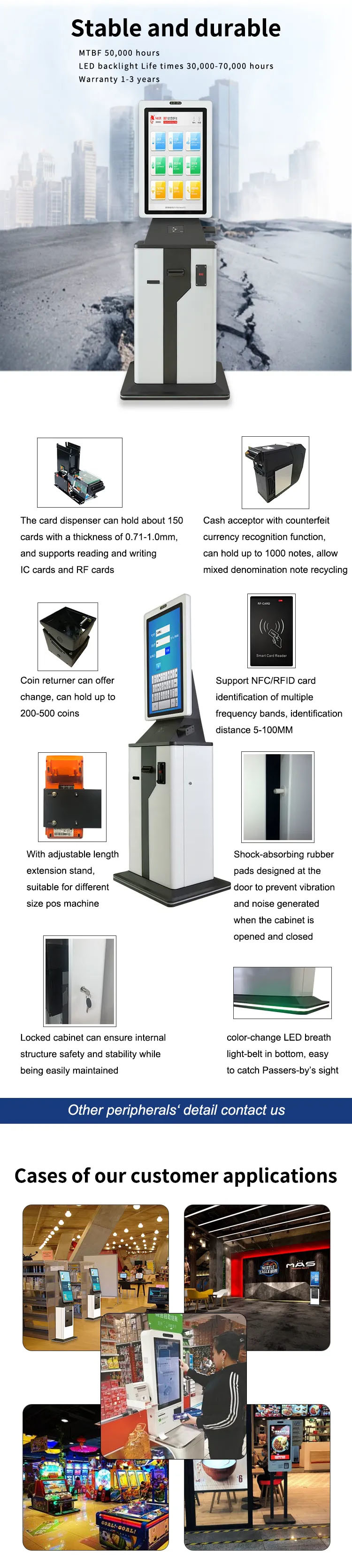 Ultra Clear LCD Capacitor Touch Screen Payment Kiosk Pos Terminal Cash Register