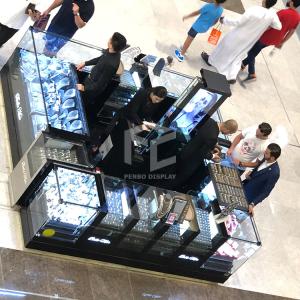 Quality 3000*3000 Glass Jewellery Display Cabinet Kiosk 110cm High Stick Veneer wholesale