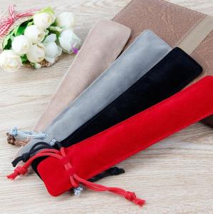 Quality Flannel pen bag thickened flocked pen bag double-sided flannel pen bag DrawString pen bag wholesale