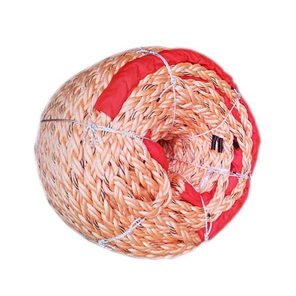 9 Inch 8 Strand Mooring Rope Super Danline , Orange Polysteel Marine Mooring