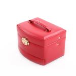 Free sample Lockable Leather Jewelry Case Organizer Box PU leather jewelry