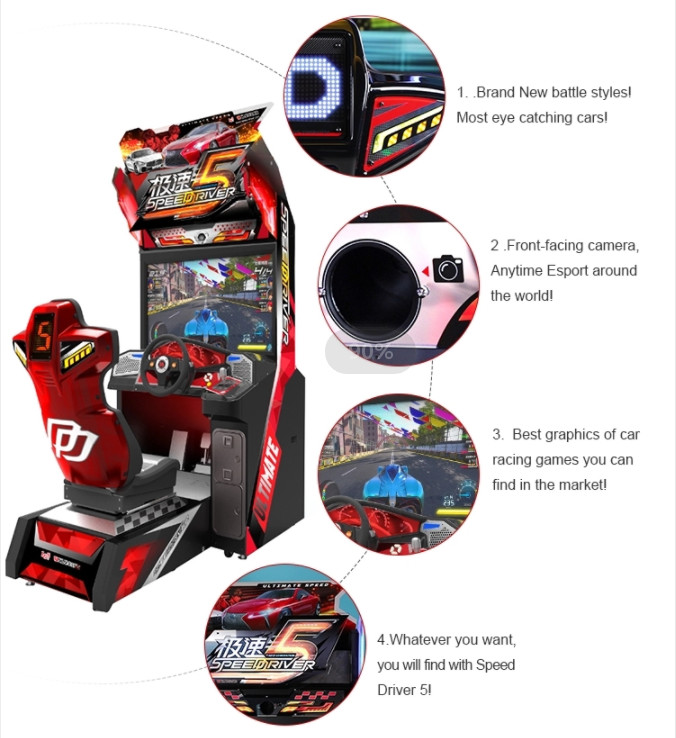Electronic Simulator Speed Driver 5 Racing Arcade Machine