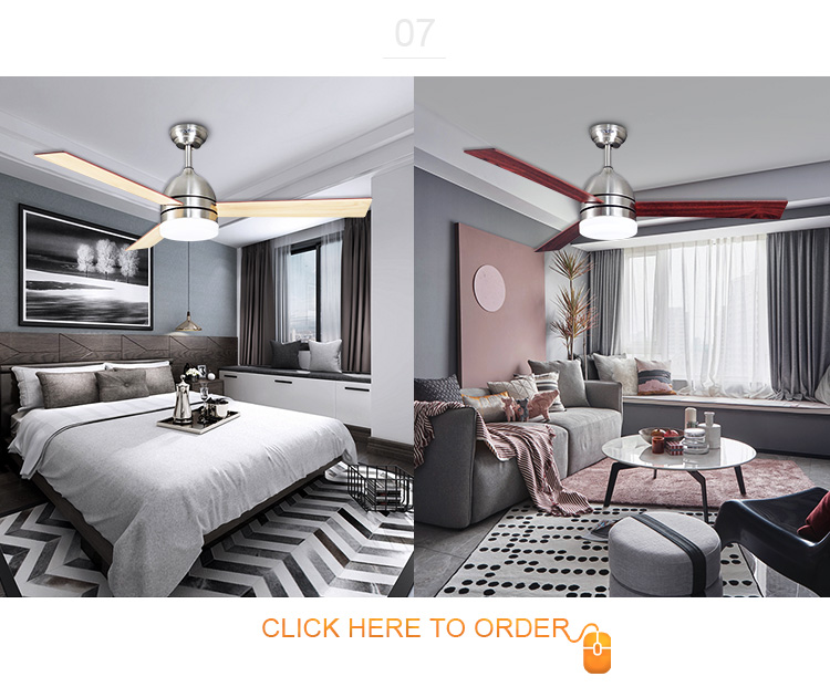 Modern Design Copper Metal Plywood Ceiling Fan with Remote Control and Decorative Light
