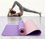 Two Color TPE 0.61m Workout Yoga Mat 2 Inch Thick Rapid Resilience