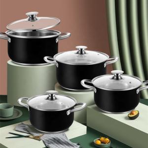 Quality Restaurants 5pcs Stainless Steel Straight Pot Quality Kitchenware and Cookware Set wholesale