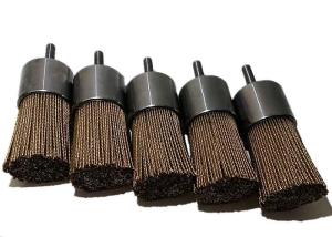 Quality 25mm Solid Shank Brass Coated Steel Wire End Brush for Cleaning and Polishing wholesale