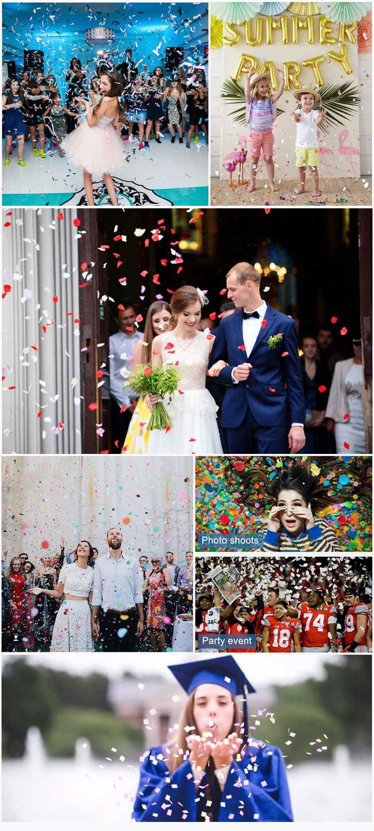 Handheld Colorful Heart Party Paper Confetti For Festival / New Year
