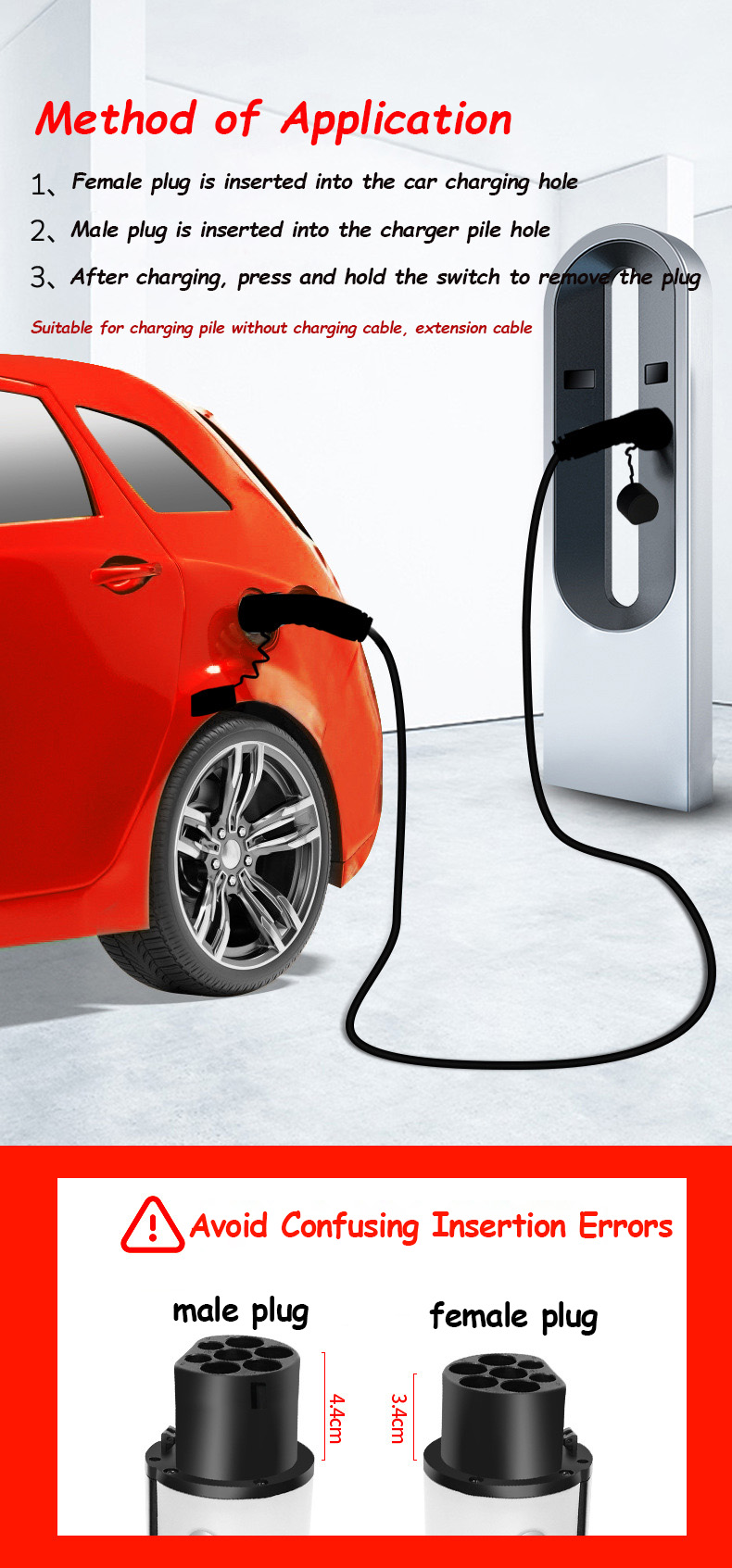 3 Phase 32A Portable Electric Car Charger Cable Extension Cable Dual Head for Type 2 Convenient and Portable at Workerbee