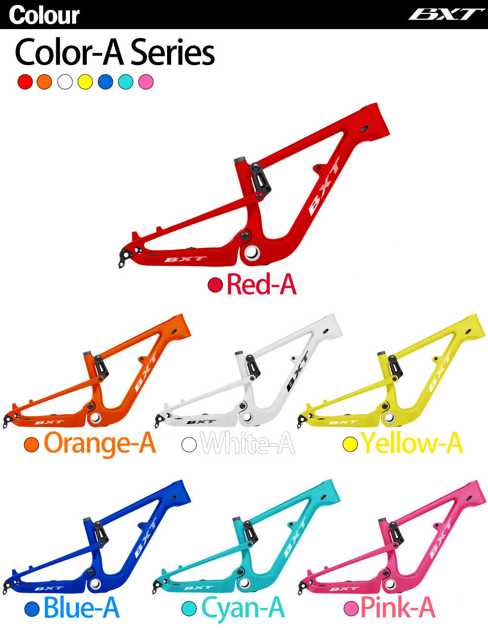 BSA Carbon Mountain Bike Frame Full Suspension Children Bicycles Frames