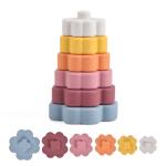 Morandi Flower Baby Silicone Toys Eco Silicone Stacking Tower