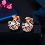 Luxuries CZ Earrings for Women Gold Zirconia Zebra Earrings Brides Bridesmaid