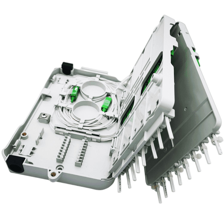 16Core Splitter FTTH Distribution Box UPC / APC Wall Mount Light Grey