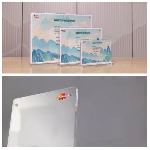 Quality Advertising Card Tabletop T Shape Acrylic Sign Holder wholesale