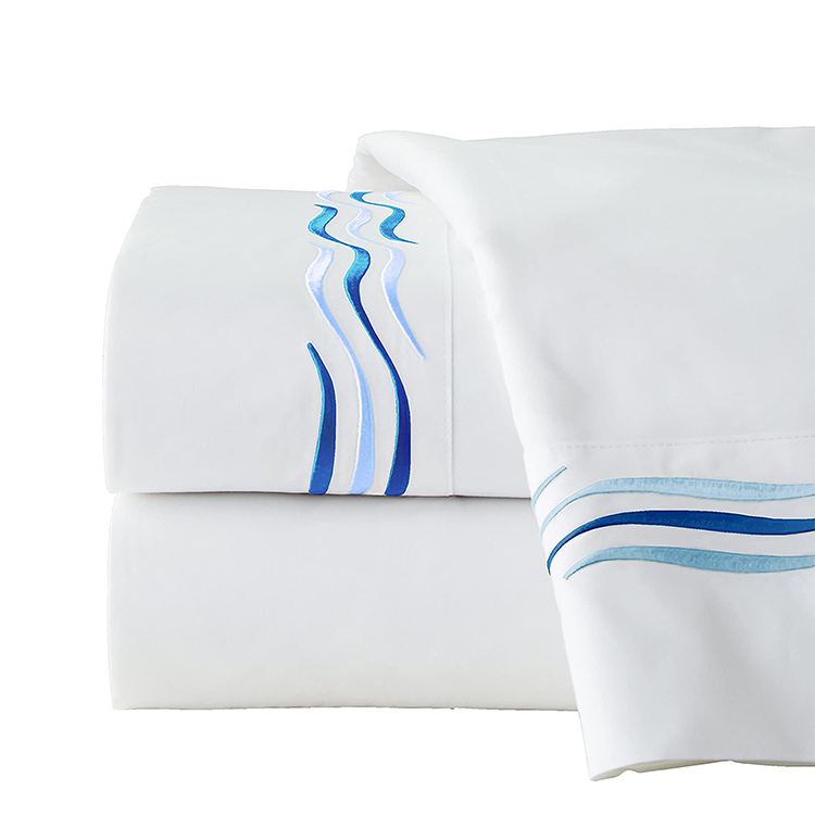 Home Embroidered Bed Sheet Set Bedding Set in National Standards Color Fastness Grade