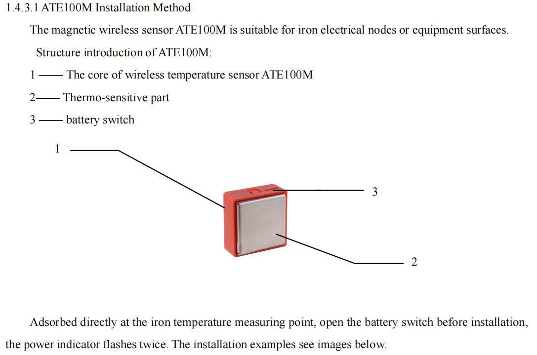 Acrel ATE400 Wireless Busbar Temperature Measuring Sensor Equipped In 3-35kv Switchgears