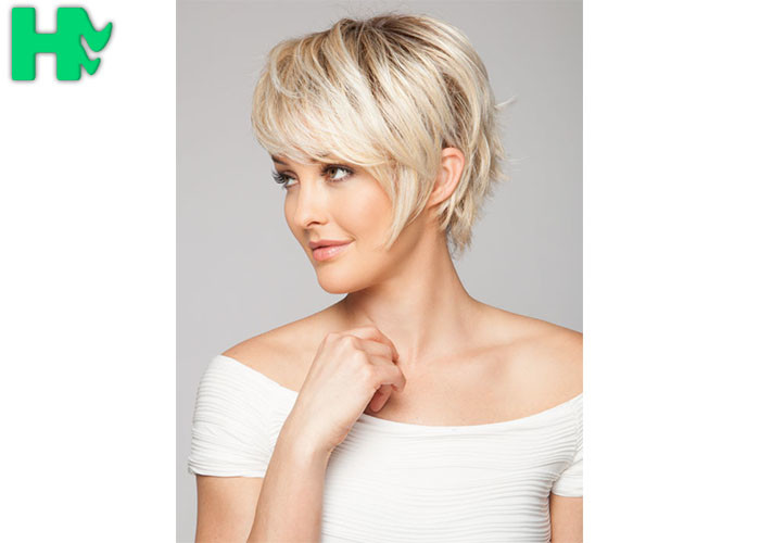 New Arrival Sale Popular Light Blonde Synthetic Natural Look Short Wig
