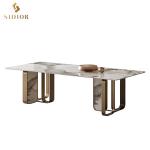 Luxury Modern Home Furniture Dining Room Table Stainless Steel Marble Dining