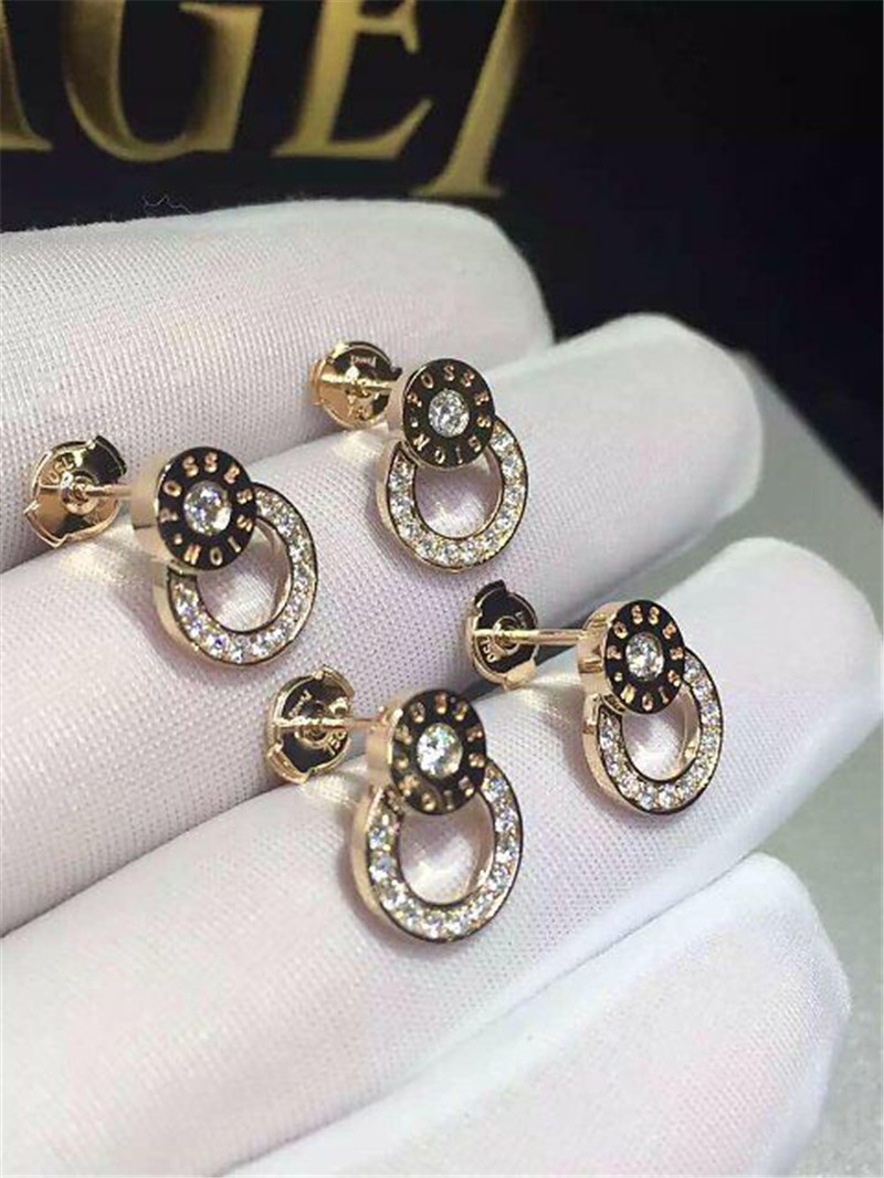 Luxury jewe factory earrings gold diamond 18k gold white gold yellow gold rose gold diamond earrings