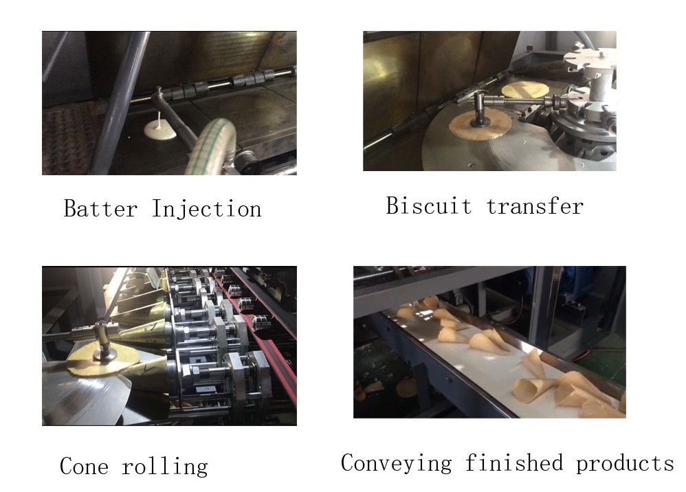 PLC Flat Shape 3.37kw Automatic Sugar Cone Making Machine