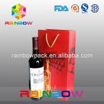 Wine Bottle Customized Paper Bags / Custom Printed Kraft Paper Bag With Logo