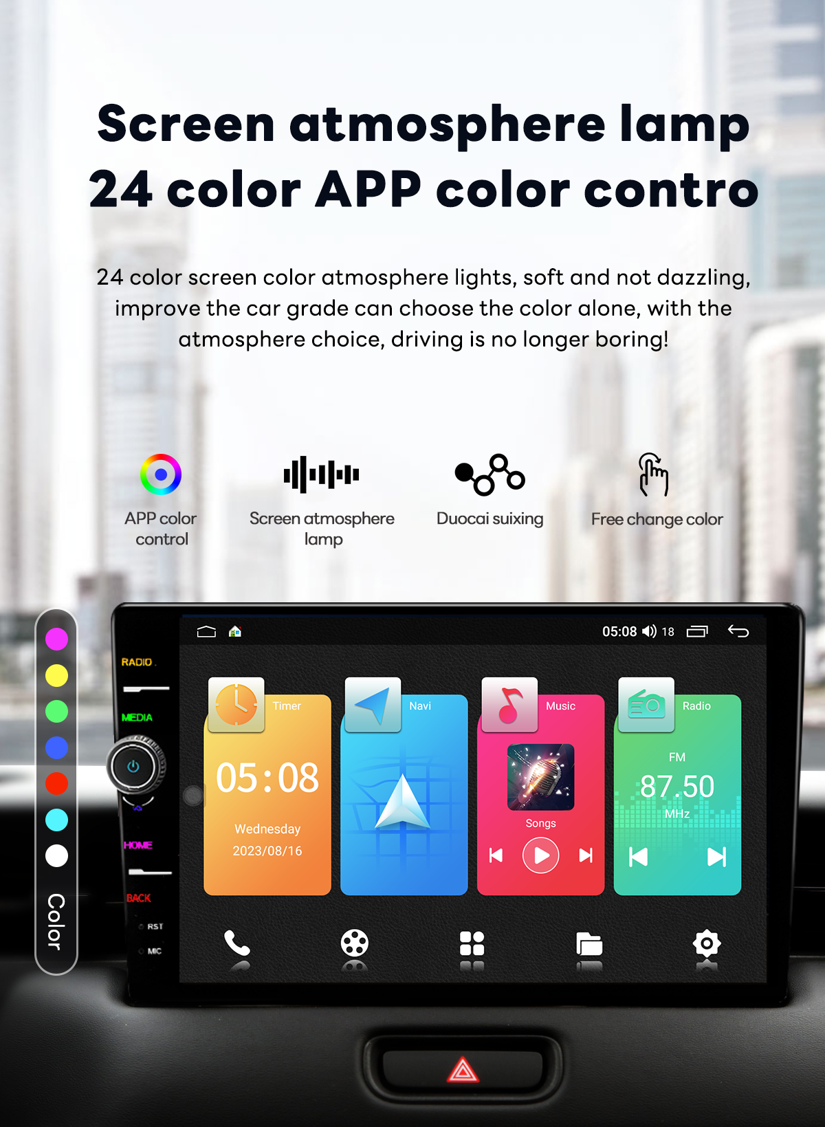 2 32G Knob QLED Android 10 Car Audio 9/10inch Universal Radio 1280*720 Carplay GPS Navigator