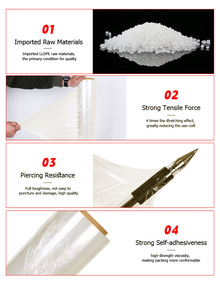 Fresh Safe Transparent PVDC Food Wrap Cling Film Roll For Vegetable Customized