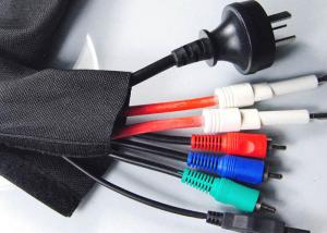 Quality Black Velcro Cable Sleeve PET Material Flame Retardant Flexible For Cable Harness wholesale