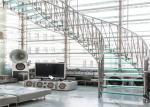 Stainless Steel Curved Building Curved Stairs Modern Round Glass Staircase
