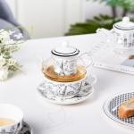 Ceramic Tea Mug With Strainer And European Glass Teapot Sustainable One Person