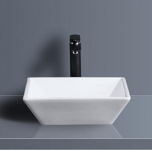 Quality Self-Cleaning Square Vessel White Bathroom Sink Table Wash Face Basin wholesale