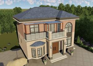 Quality Affordable Prefab House Ceramic Tiles Floor Recyclable Rural Style Light Steel Villa wholesale