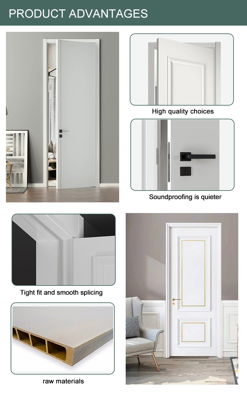 Soundproof ODM WPC Plain Door Panting Finished Surface Apartment Use