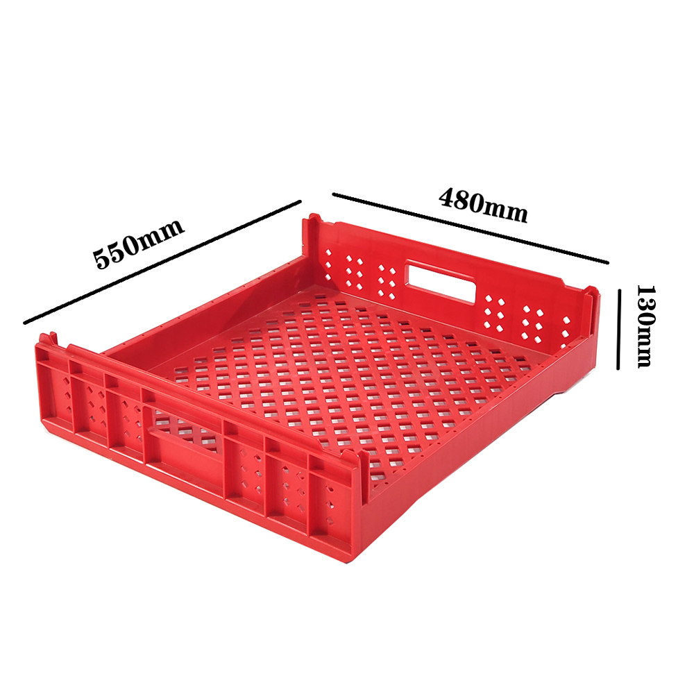 Stackable Plastic Bread Tray Turnover Crate with Silk Printing Logo and Foldable Design
