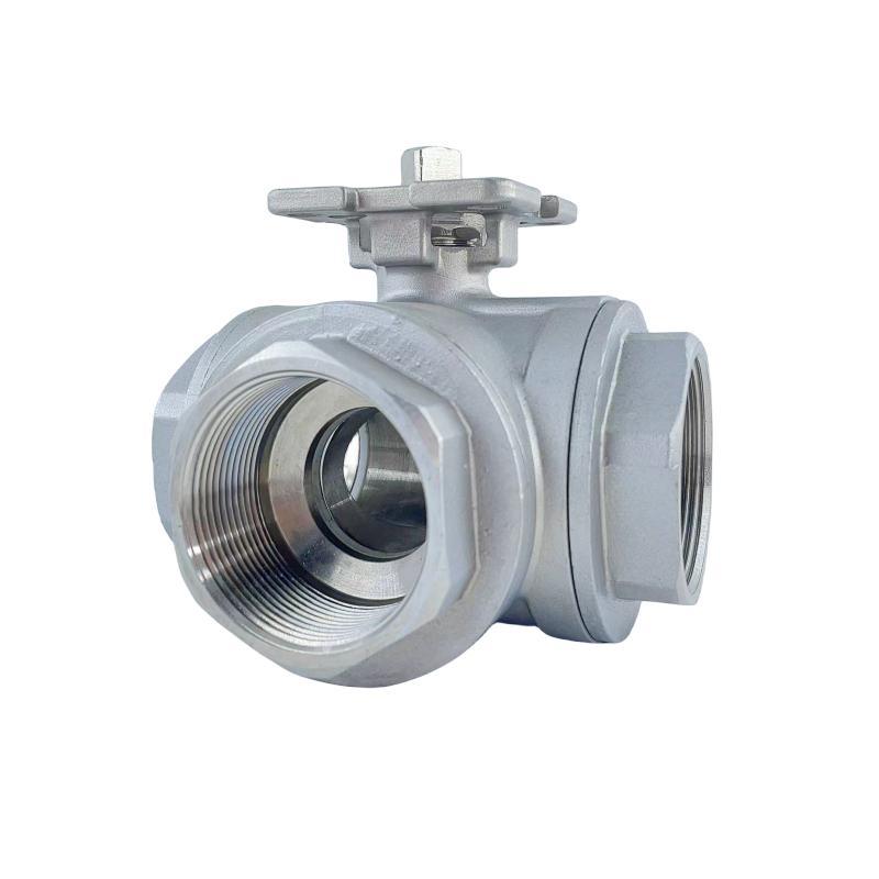High Quality Stainless Steel Thread Three Way High Platform Ball Valve
