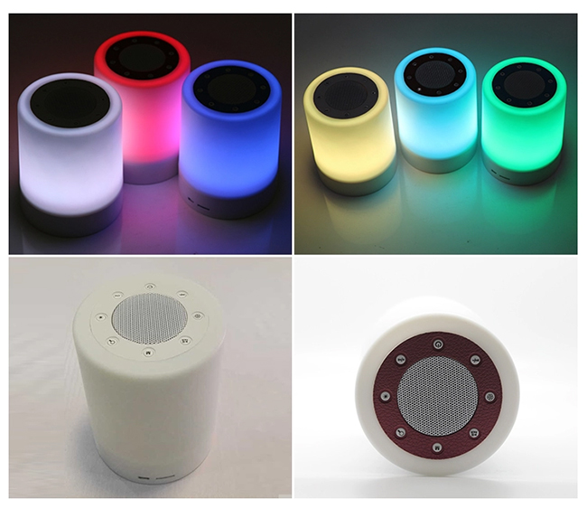 Light Weight LED Light Bluetooth Speaker Smart Touch Stepless Dimming ABS Material