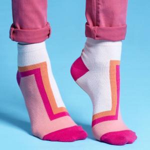 Quality Cotton custom logo, design ladies Pink Ankle Socks wholesale