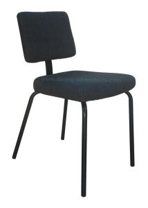 Quality Black Shell Fabric Upholstered Dining Chairs , Steel Tube Modern Dining Chair wholesale
