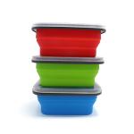 600ml Foldable Silicone Food Container Microwavable For Camping