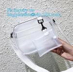 Vintage style clear PVC crossbody shoulder shopping bag, Ladies Handbag Clear