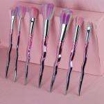 Fantastic Cosmetic Rainbow Makeup Brush Set 7pcs Bristles And Plastic Handle