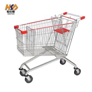 Quality 240L Hypermarket TPR Wheel Shopping Trolley Cart Eco Friendly 740mm wholesale