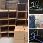 White / Blue / Gold Wire Hangers , Customing Contemporary Steel Coat Hangers