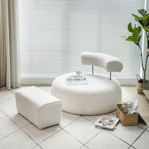 Quality White Pink Bedroom Pedal Cashmere Lazy Sofa Chair Pine Frame wholesale