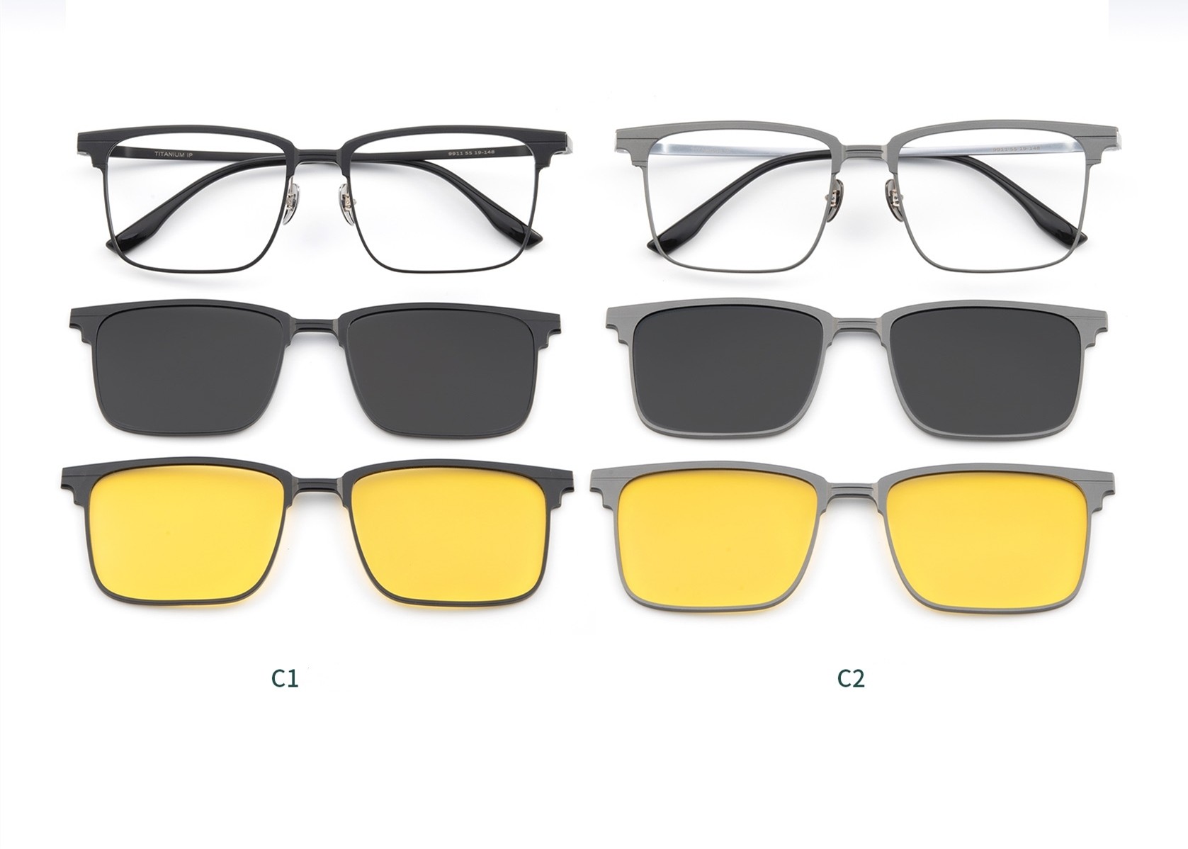 Magnetic Pure Titanium Aluminum Glasses Fashion Portable Glasses