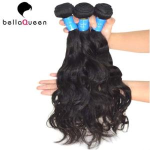 Quality Unprocessed Natural Black Burmese Remy Hair , Water Wave Hair Extensions wholesale