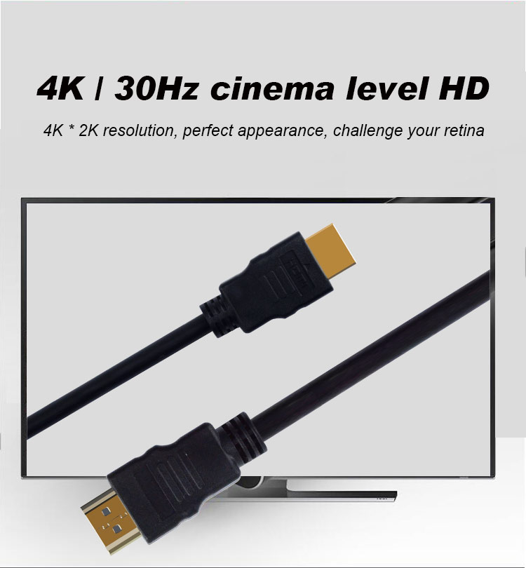 18gbps Gold Plated Video 1080P HDMI Cable 4K With Ethernet Tensile Resistant