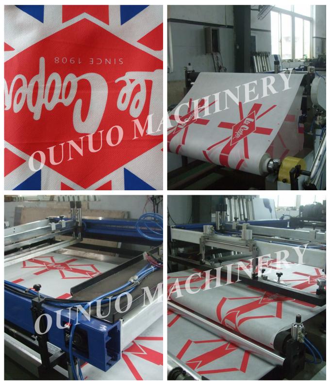 Auto two color non woven fabric roll to roll screen printing machine , 1500m/hour