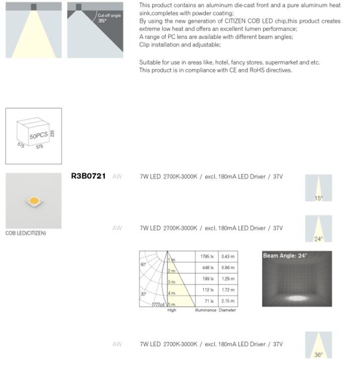 Warm White CCT 2700K Adjustable LED Downlights Hotel Recessed LED Downlight