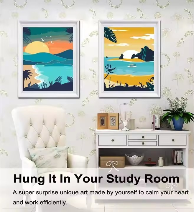 Custom Size Digital Art Printed Painting , Wooden Frame Print Canvas Art For Decoration