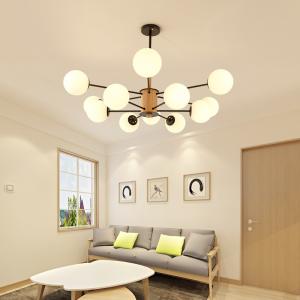 Quality Modern wooden chandelier with white glass bubbles replica chandelier(WH-MI-248) wholesale
